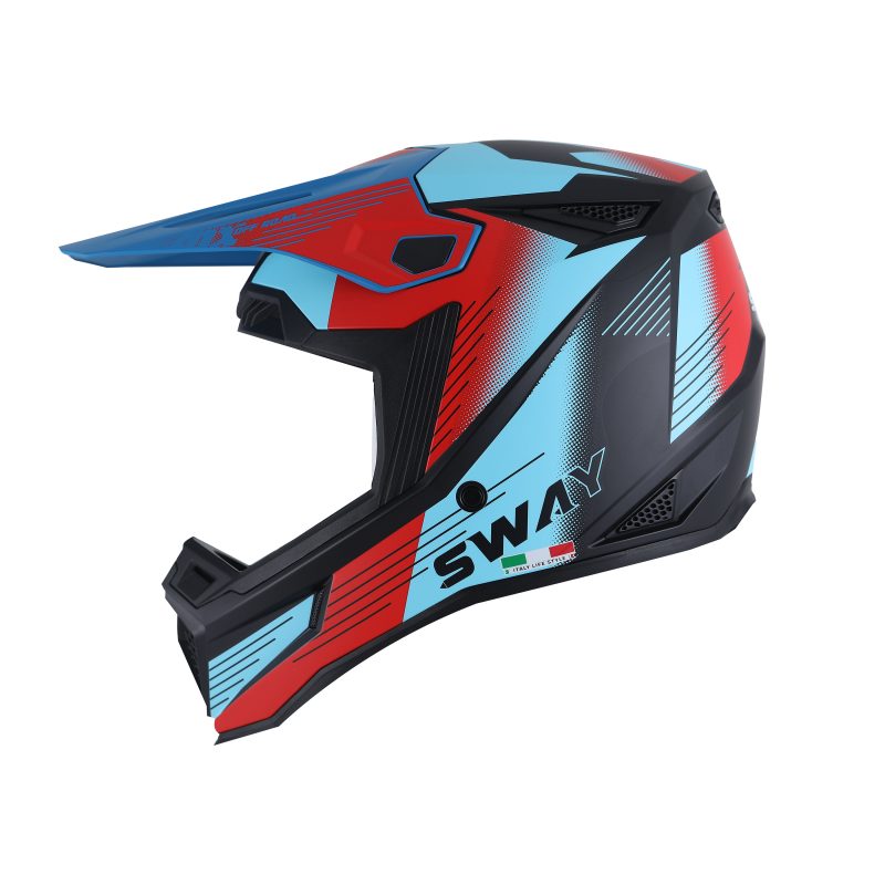 SWAY 635 NOVA Black Red Blue – Cross motosiklet kaskı